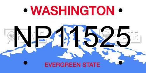 NP11525 Washington License Plate