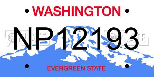 NP12193 Washington License Plate