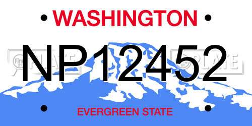 NP12452 Washington License Plate