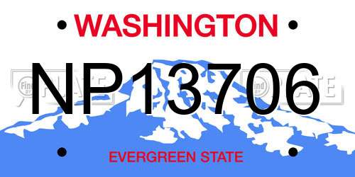 NP13706 Washington License Plate