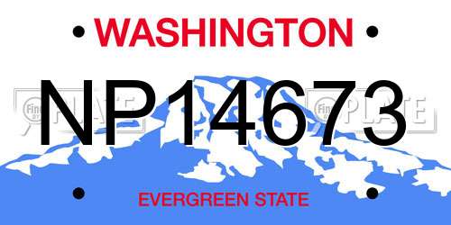 NP14673 Washington License Plate