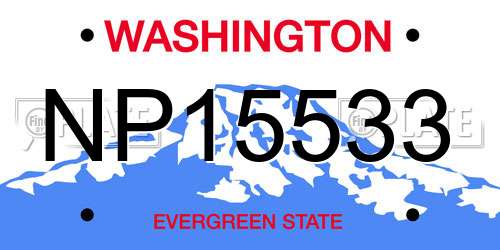 NP15533 Washington License Plate