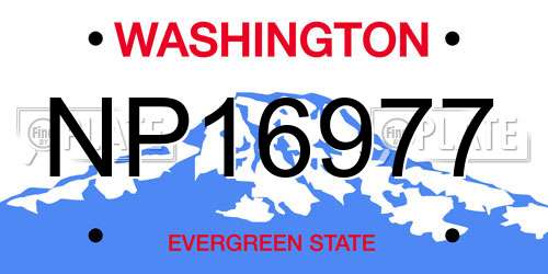 NP16977 Washington License Plate
