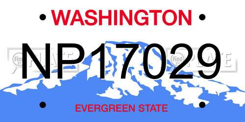 NP17029 Washington License Plate