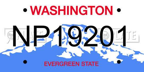NP19201 Washington License Plate
