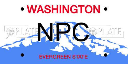 NPC Washington License Plate