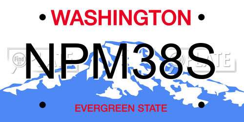 NPM38S Washington License Plate