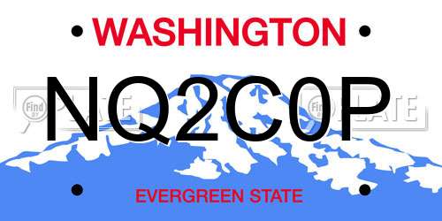 NQ2C0P Washington License Plate
