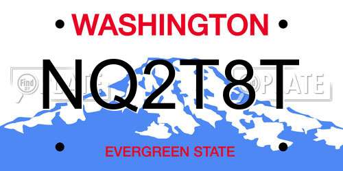 NQ2T8T Washington License Plate