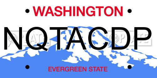 NQTACDP Washington License Plate