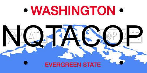 NQTACOP Washington License Plate