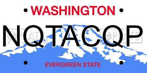 NQTACQP Washington License Plate
