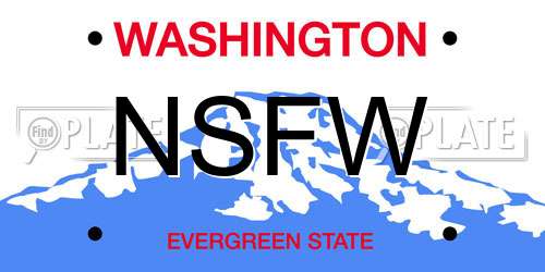 NSFW Washington License Plate