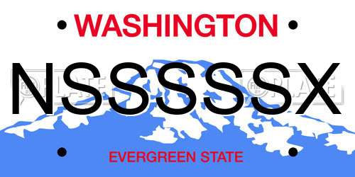 NSSSSSX Washington License Plate
