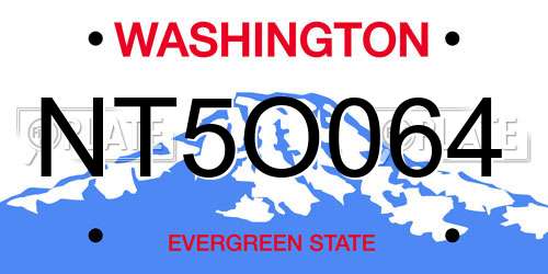 NT5O064 Washington License Plate