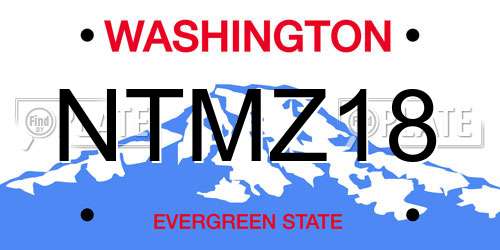 NTMZ18 Washington License Plate