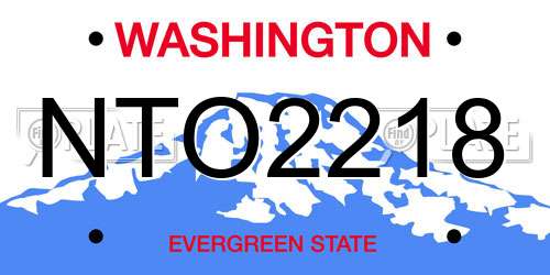 NTO2218 Washington License Plate