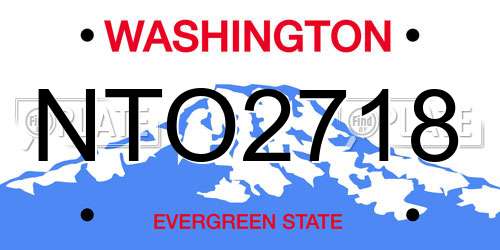 NTO2718 Washington License Plate