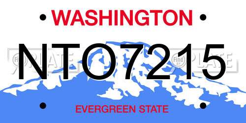 NTO7215 Washington License Plate