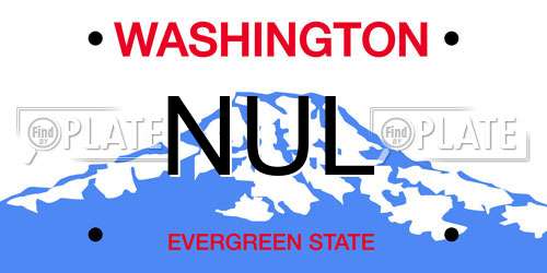 NUL Washington License Plate