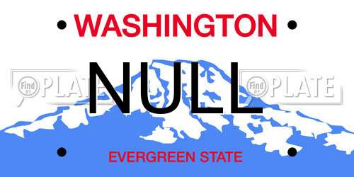 NULL Washington License Plate