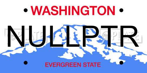 NULLPTR Washington License Plate