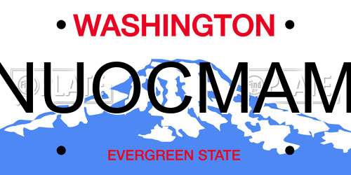 NUOCMAM Washington License Plate