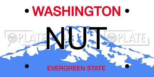 NUT Washington License Plate