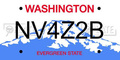 NV4Z2B Washington License Plate
