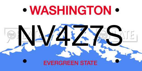 NV4Z7S Washington License Plate