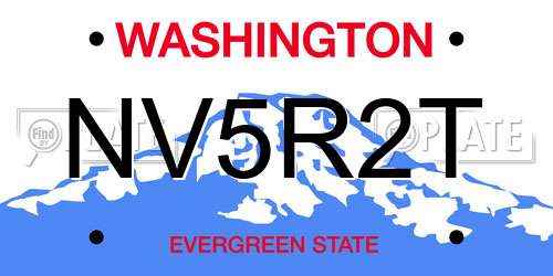 NV5R2T Washington License Plate