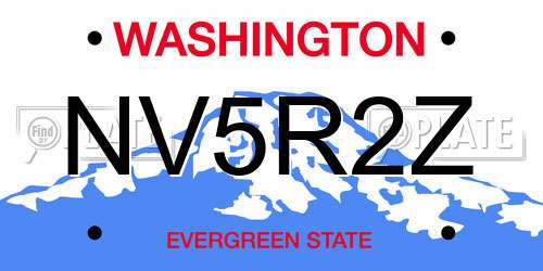 NV5R2Z Washington License Plate