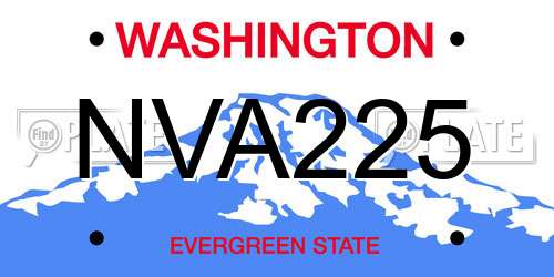NVA225 Washington License Plate
