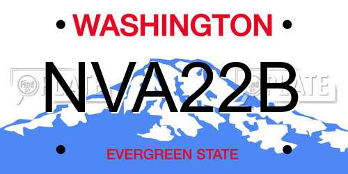 NVA22B Washington License Plate
