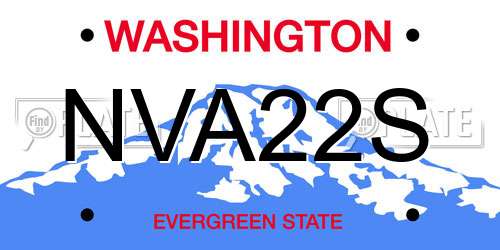 NVA22S Washington License Plate