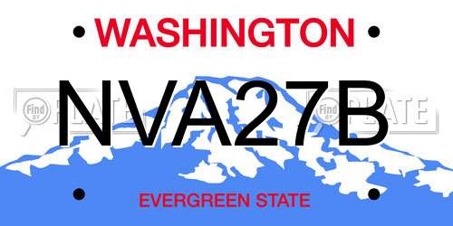 NVA27B Washington License Plate