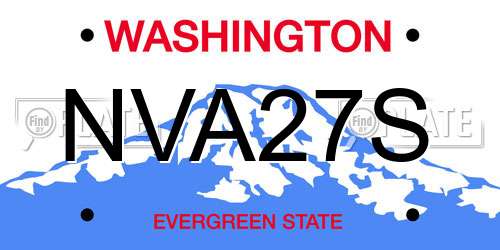 NVA27S Washington License Plate