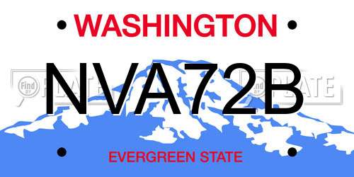 NVA72B Washington License Plate