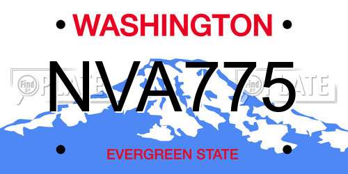 NVA775 Washington License Plate