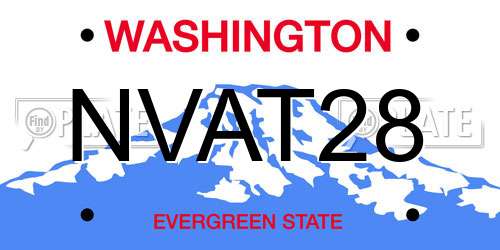 NVAT28 Washington License Plate