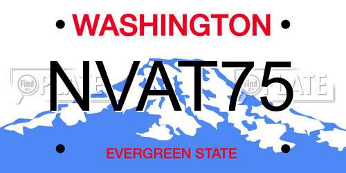 NVAT75 Washington License Plate