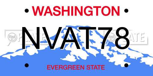 NVAT78 Washington License Plate