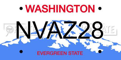 NVAZ28 Washington License Plate