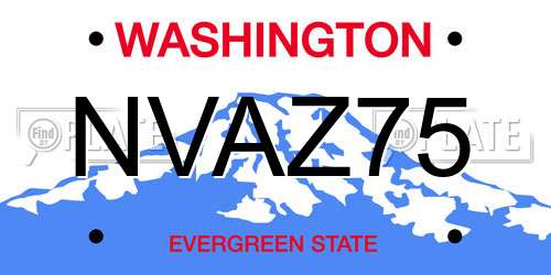NVAZ75 Washington License Plate