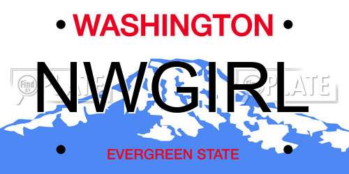 NWGIRL Washington License Plate