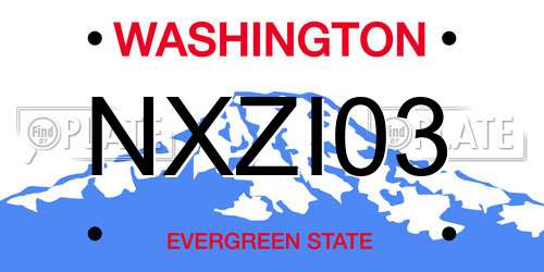 NXZI03 Washington License Plate