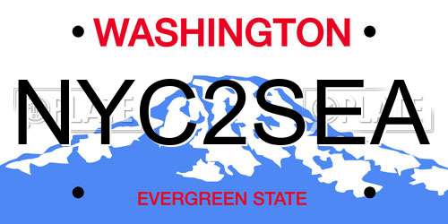 NYC2SEA Washington License Plate