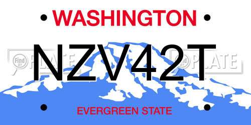 NZV42T Washington License Plate