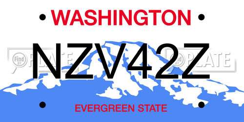 NZV42Z Washington License Plate