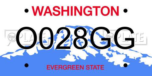 O028GG Washington License Plate
